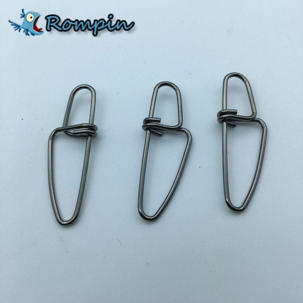 50Pcs/Lot Stainless Steel Insurance Crosslock Snap Fishing Hooks Fishing Snap