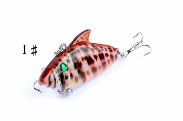 5.5Cm 7.9G Hard Vib Lures Sinking Camo Hooks Fish Tackle Hard Bait