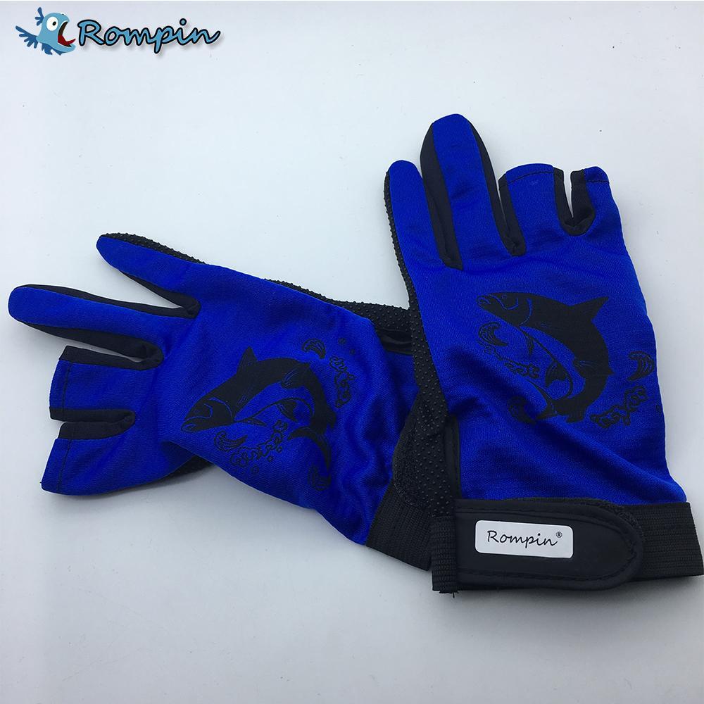 Anti Slip Durable Fishing Gloves 3 Cut Finger Sports Slip-Resistant Cyling