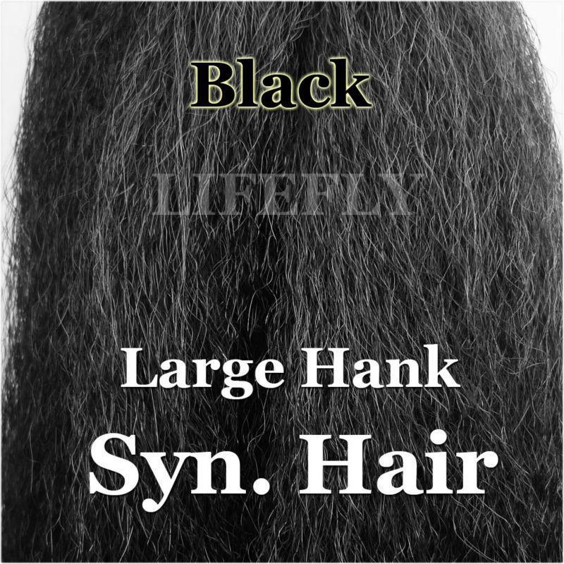 Black Color / Large Hank Of Synthetic Hair, Hair, Syn. Fibre, Fly Tying, Jig,