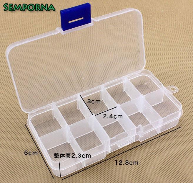 Fishing Tackle Box Fly Fishing Box Spinner Bait Minnow Popper 10 Compartments