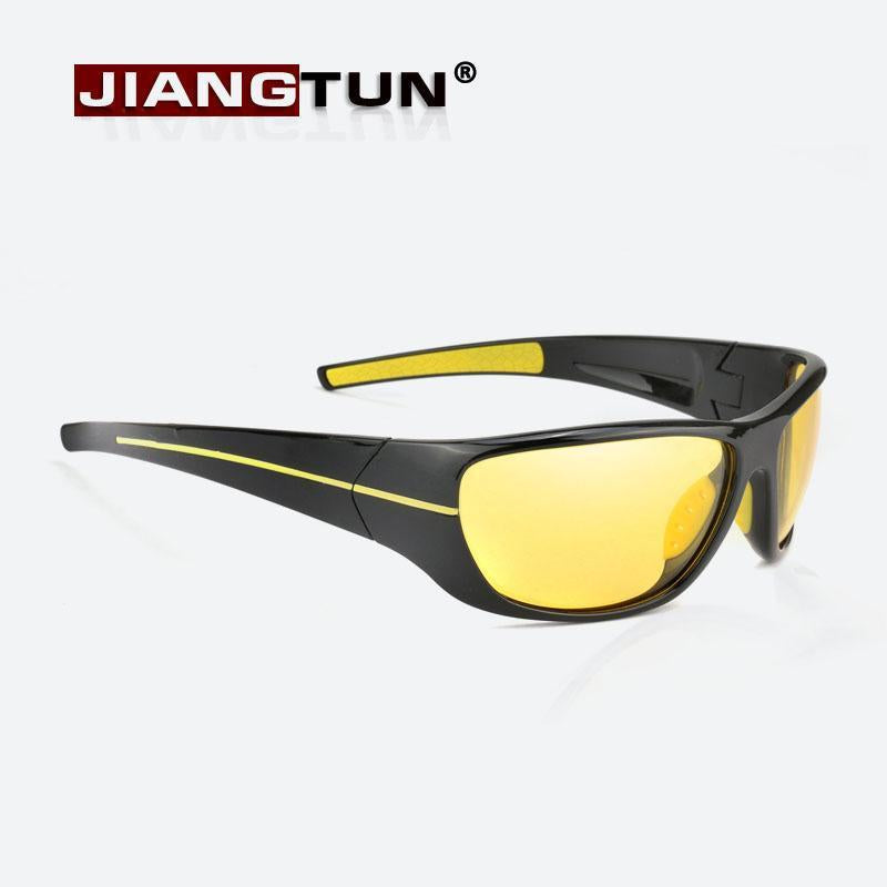 Jiangtun Night Vision Sunglasses Men Polarized Night Driving Enhanced Light At
