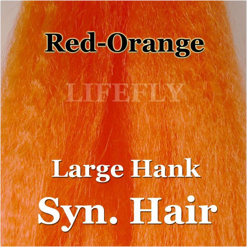 Red-Orange / Large Hank Of Synthetic Hair, Hair, Fly Tying, Jig, Fishing
