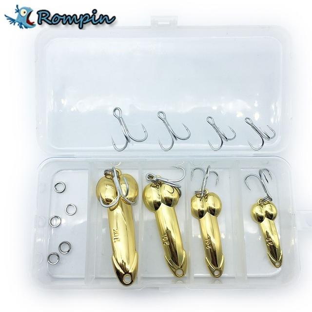 Rompin 4Pcs/Lot Fishing Lures Dd Spoon Bait Metal Lure Kit