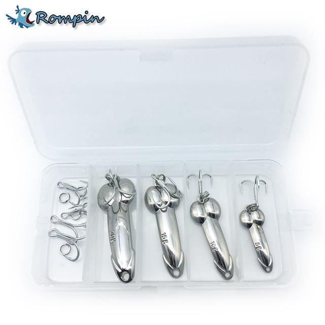 Rompin 4Pcs/Lot Fishing Lures Dd Spoon Bait Metal Lure Kit