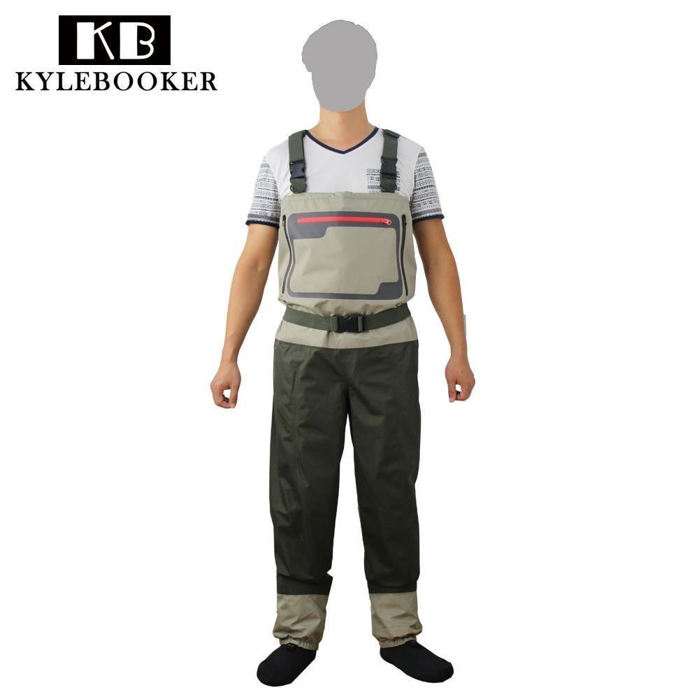 Style Fly Fishing Wader Stocking Foot Chest Waders Breathable Waterproof Fishing