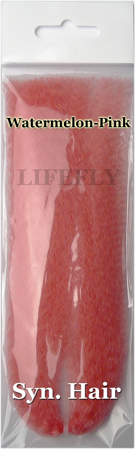 Watermelon Pink Color / 10 Packs Synthetic Hair, Curled Hair, Hair, Fly Tying,