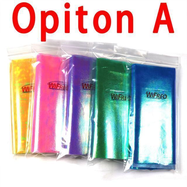 Wifreo 5Bags X 15Cmx110Cm Strengthened Metalic Holographic Flash Film Durable