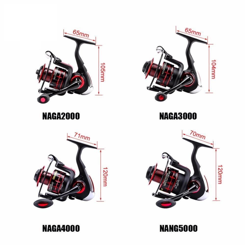 Est Naga 2000 3000 4000 5000 Spinning Reel 11Bb 7.5Kg 5.2:1 4.7:1 Aluminum Spool