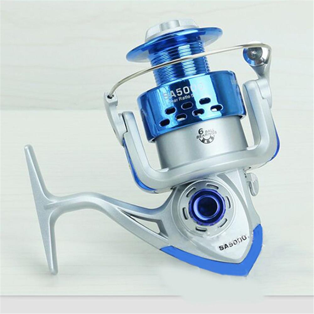 Fishing Reel Pre-Loading Spinning Wheel Metal Blue Brown Two Color 5.5:1 1000S