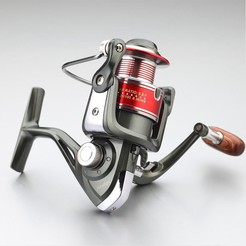 High Speed Fishing Reel Pre-Loading Spinning Wheel Wooden Handle 5.5:1 12+1 Bb