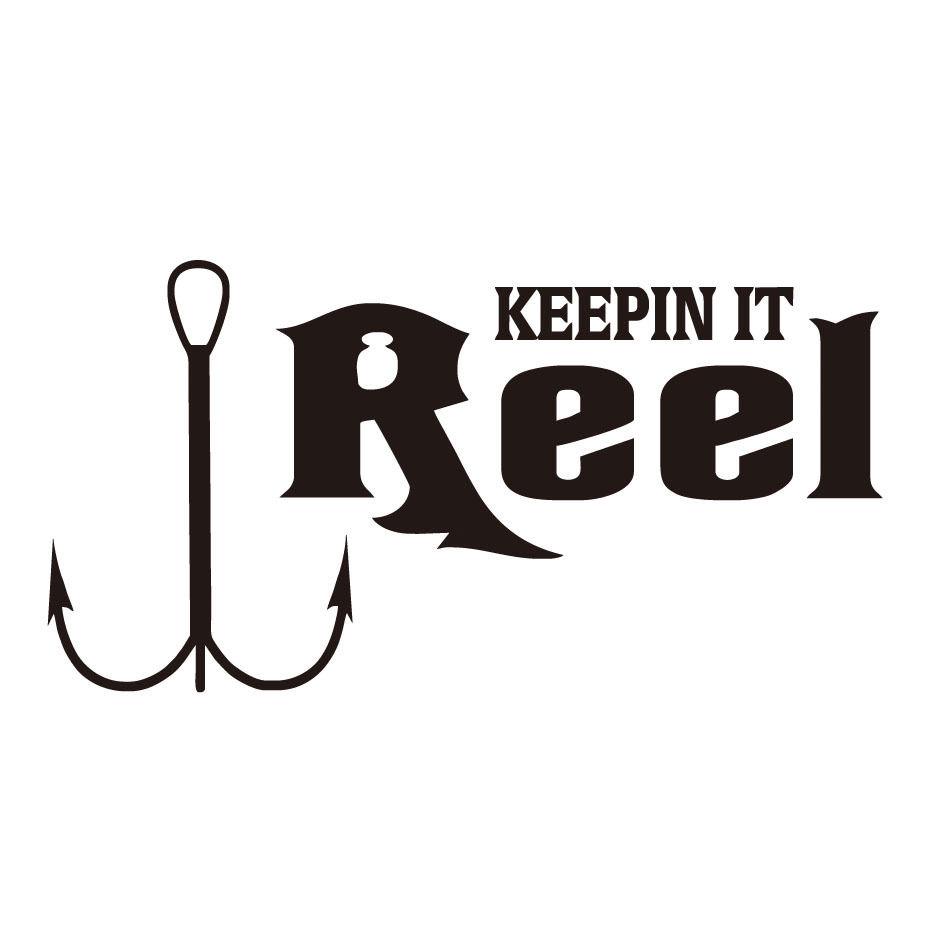 Keepin It Reel Fishing Fishhook Car Decal Vinyl Sticker Removable Window Decal