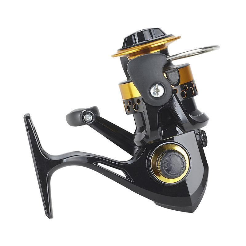 Reel Fishing Reel Spinning Pre-Loading Spinning Wheel Bait Golden Black Metal