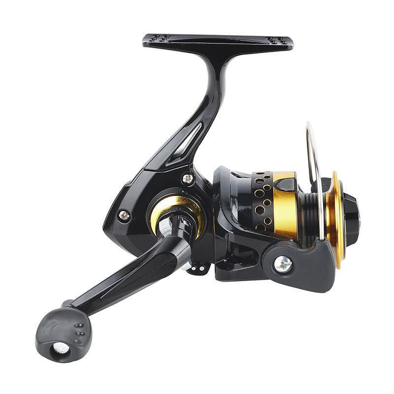 Reel Fishing Reel Spinning Pre-Loading Spinning Wheel Bait Golden Black Metal