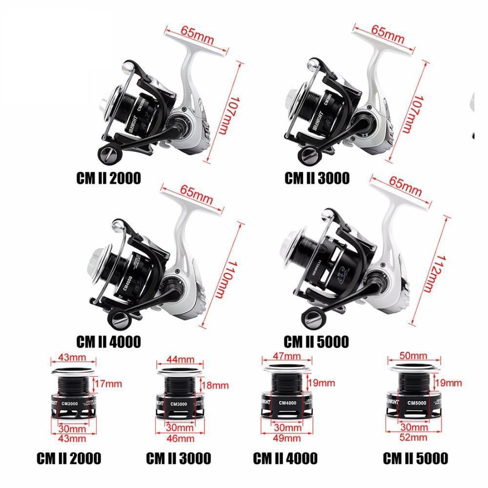 Super High Speed Spinning Fishing Reel 5.5:1 9+1Bb Cmii 2000 3000 4000 5000