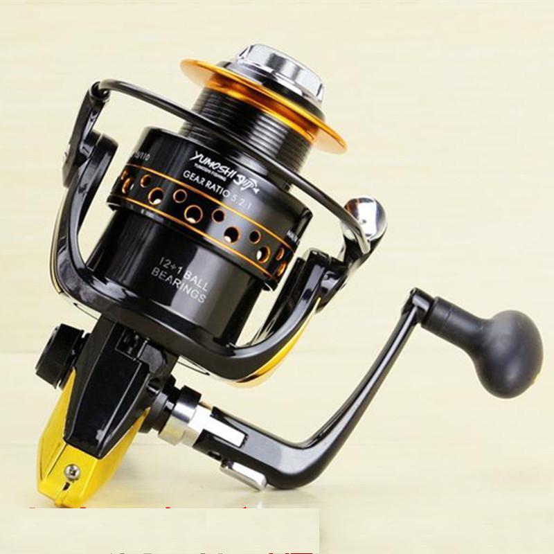 Super Strong Fishing Reel Pre-Loading Spinning Wheel 2000/9000S Black Yellow