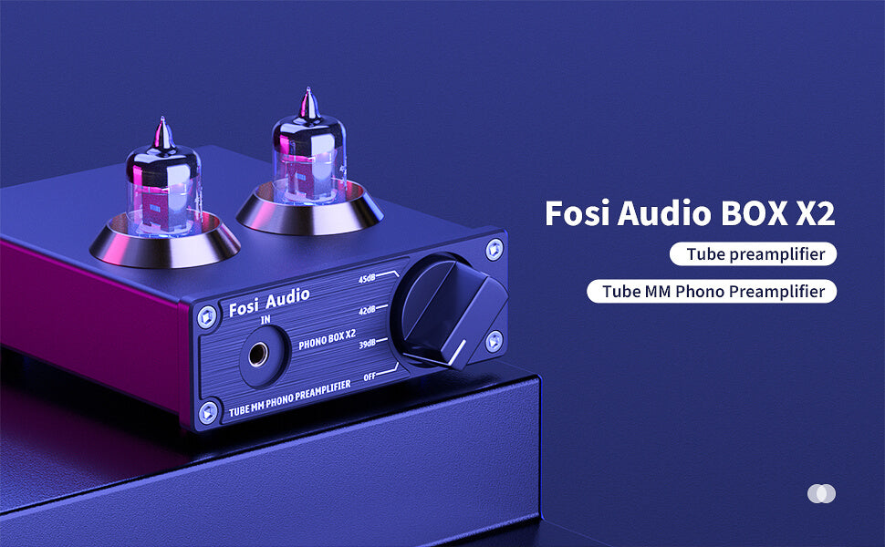 Fosi Audio Box X2 Phono Preamp for Turntable Preamplifier HiFi MM Phonograph Preamplifier for Record Player