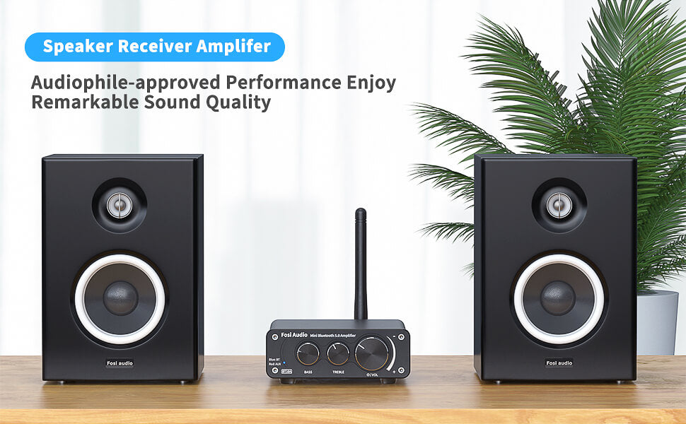 BT10A Bluetooth 5.0 Stereo Audio Amplifier Receiver 2CH HiFi Amplifier 50W  x 2 – Fosi Audio