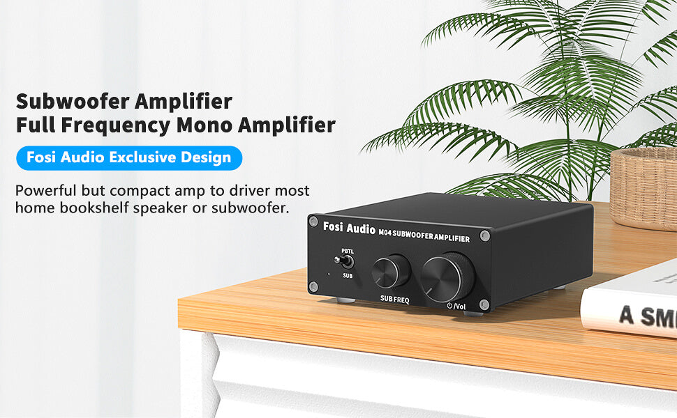 Fosi Audio M04 Amplifier Subwoofer Amp 100W With Bass Power Amplifier For Home Passive Speaker