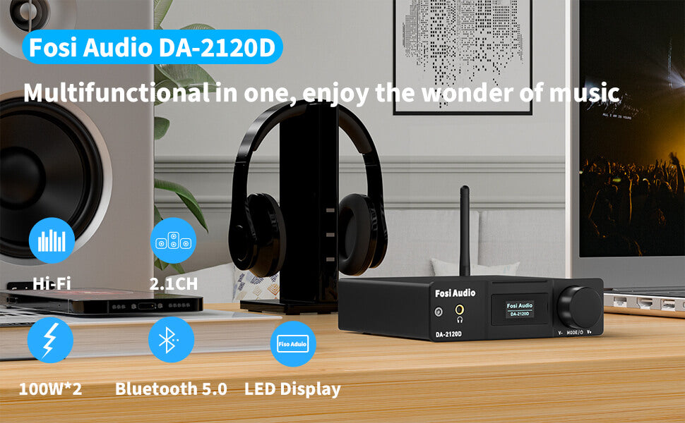 DA2120D Bluetooth 2.1 Ch Audio Amplifiers 100W Power Amp – Fosi Audio