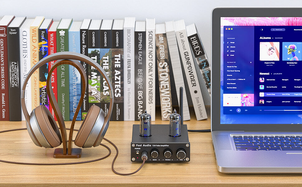 Mini Tube Headphone Amplifier & Stereo Receiver - 2 Channel Hi-Fi Amp For Passive Speakers