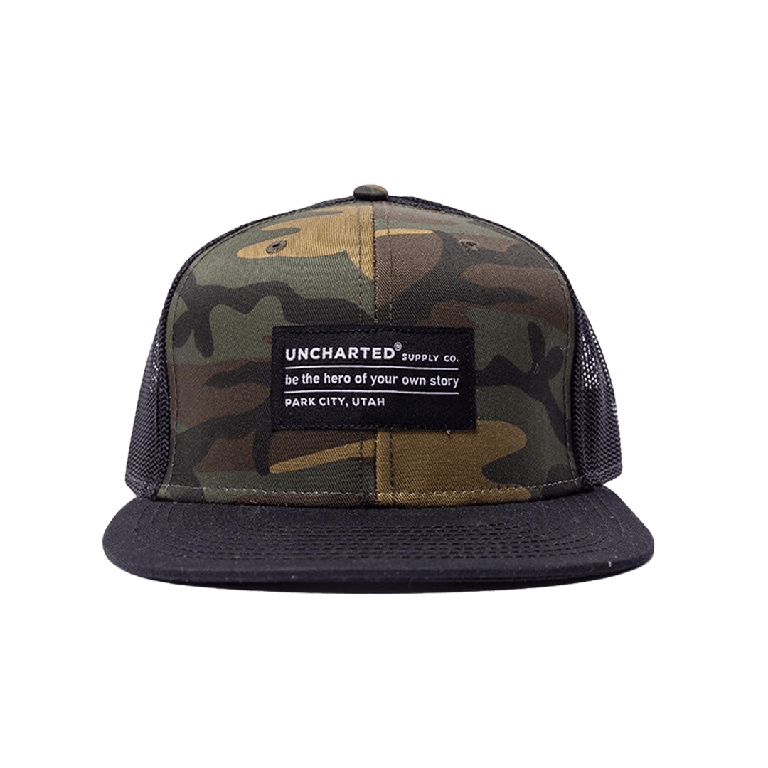 Slogan Patch - Camo 6-Panel Mesh Trucker Hat