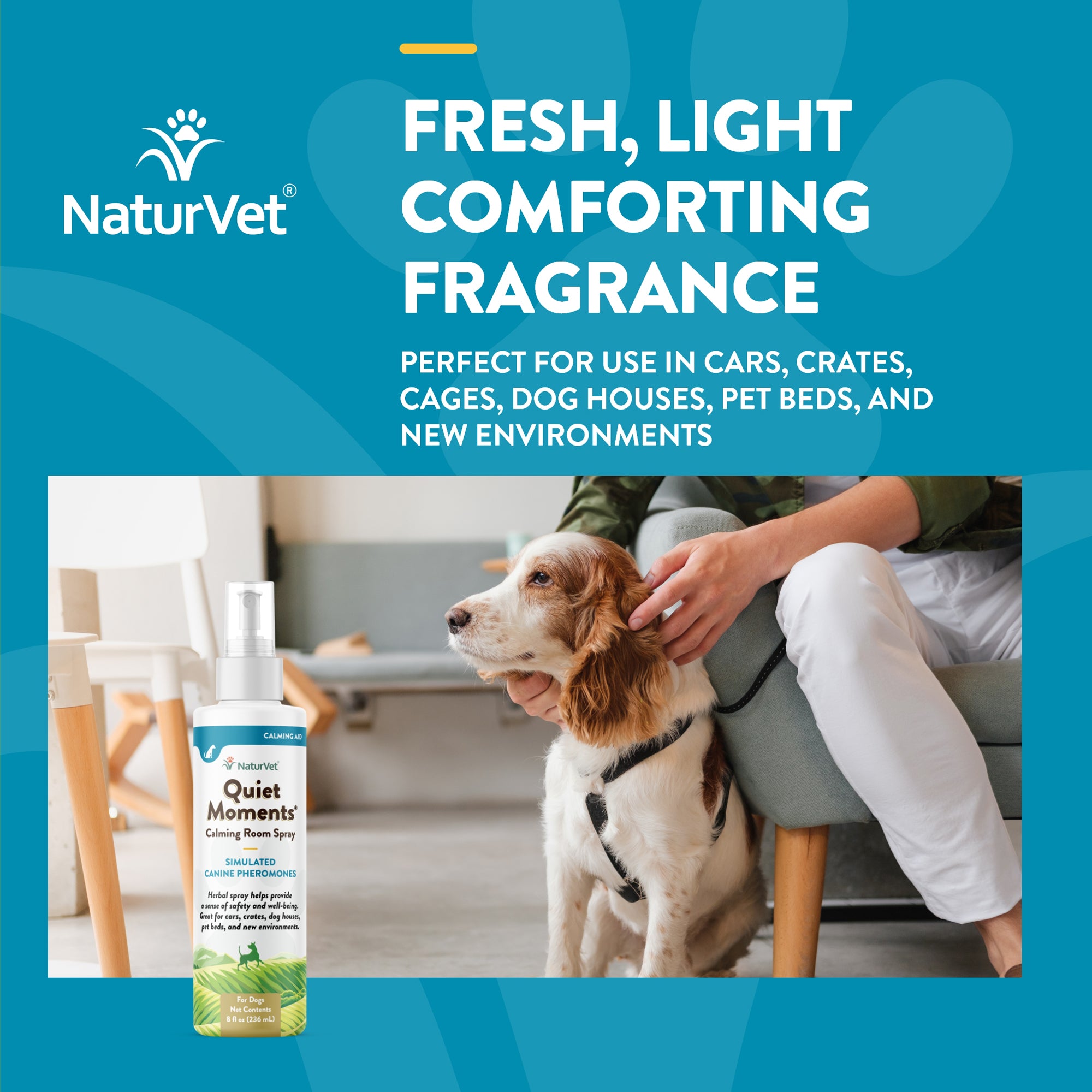 Naturvet Quiet Moments Calming Aid Room and Crate Spray