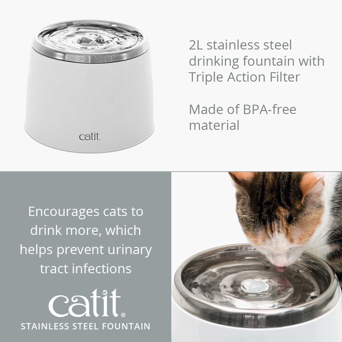 Catit Stainless Steel Drinking Fountain