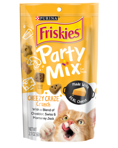 Friskies Party Mix Cheezy Craze Crunch Adult Cat Treats