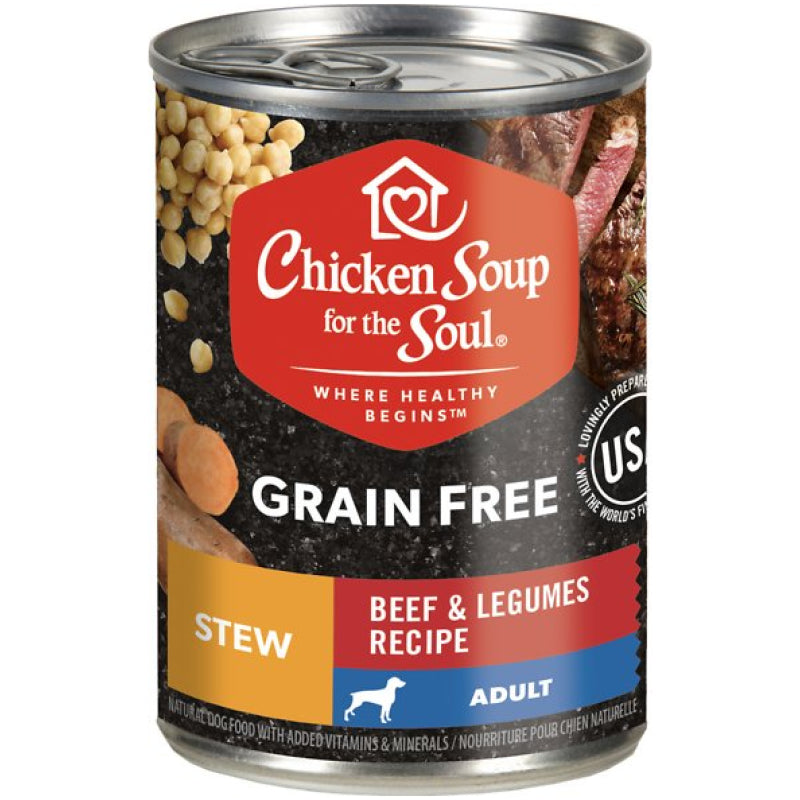 Chicken Soup For The Soul Grain Free Recipe with Beef and Legume Stew Canned Dog Food