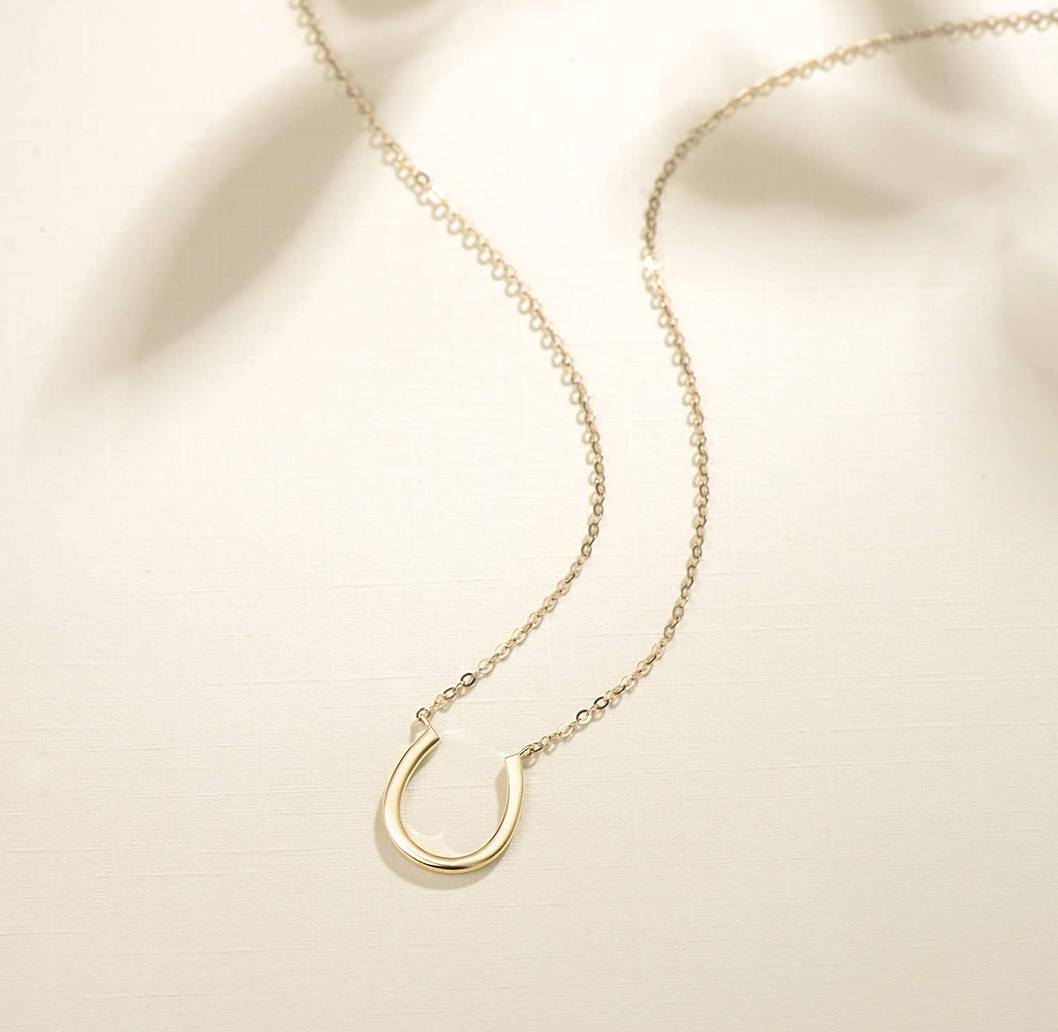 FANCIME Horseshoe Necklace14K Solid Yellow Gold Necklace