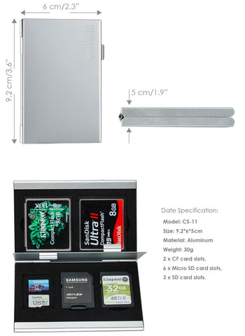 powrig cf sd card storage holder