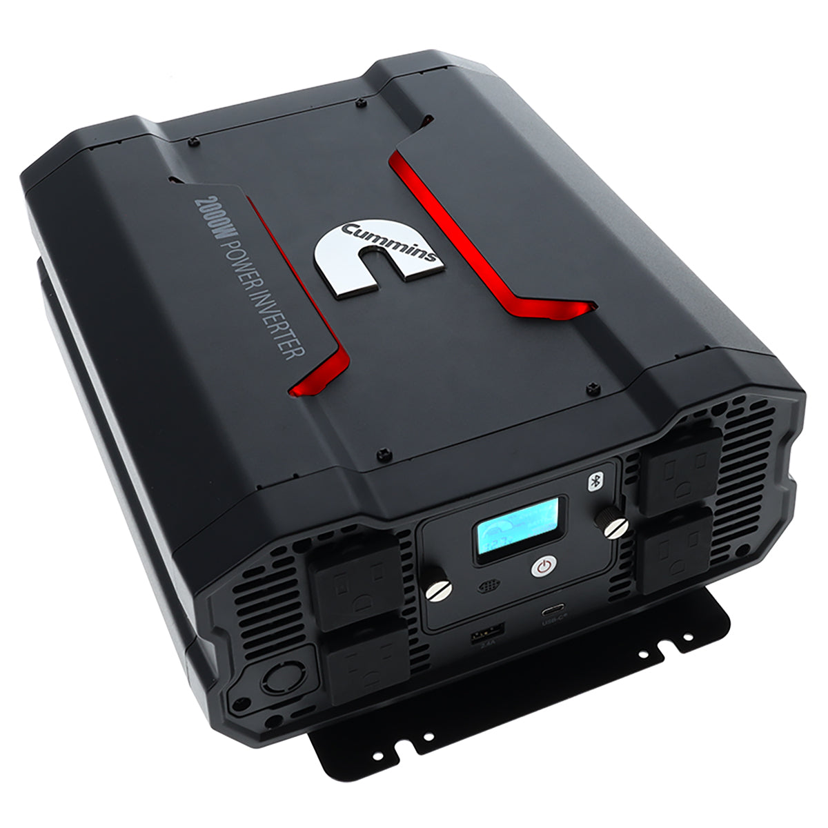 Cummins 2000 Watt Power Inverter Modified Sine Wave Truck Inverter 12V to 110 Volts Four AC Outlets Two USB Ports (Full Cable Kit Included)