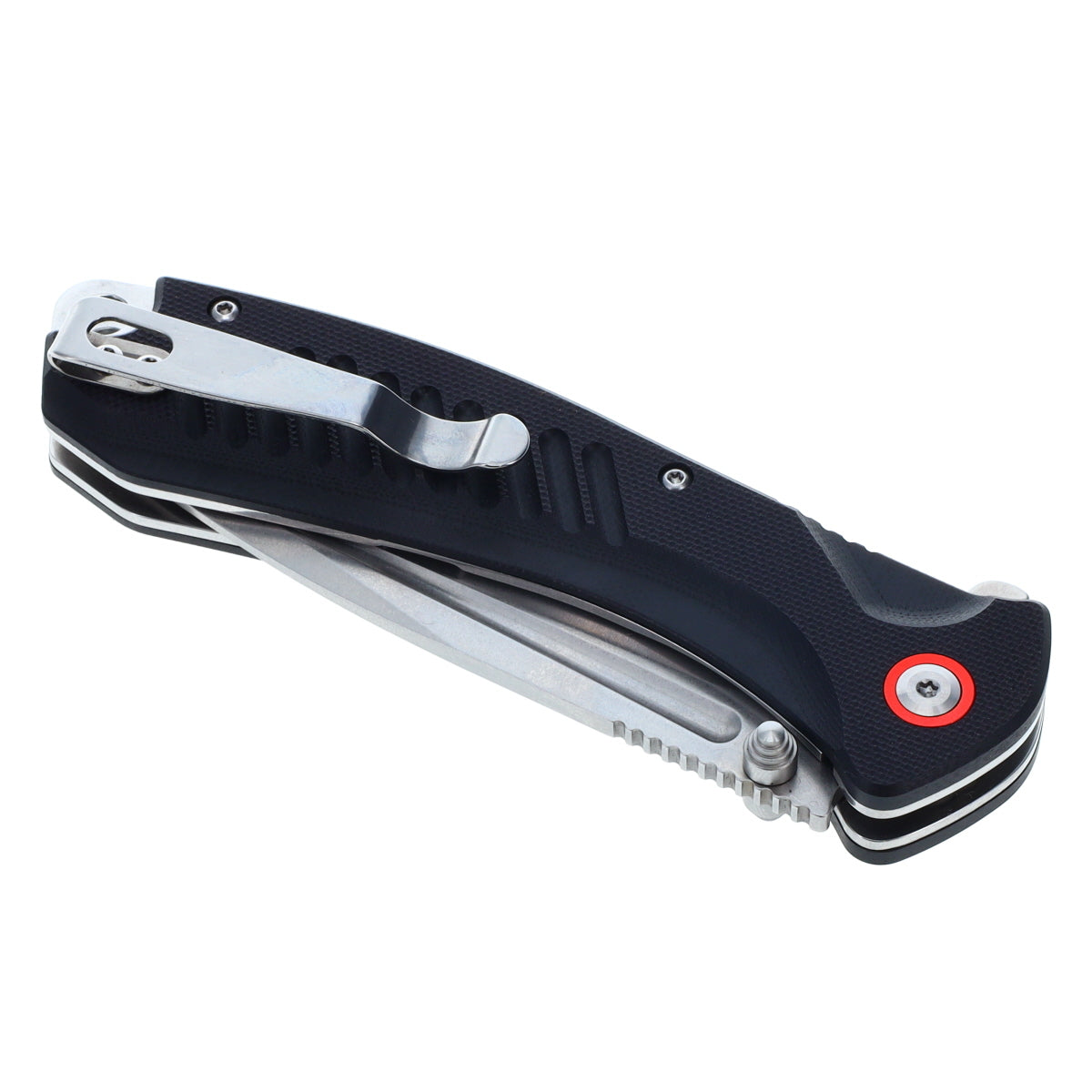 Cummins Serrated Edge Folding Pocket Knife 4-Inch Tanto Blade CMN4724 w Liner Lock  Lightweight Utility Knife - Black