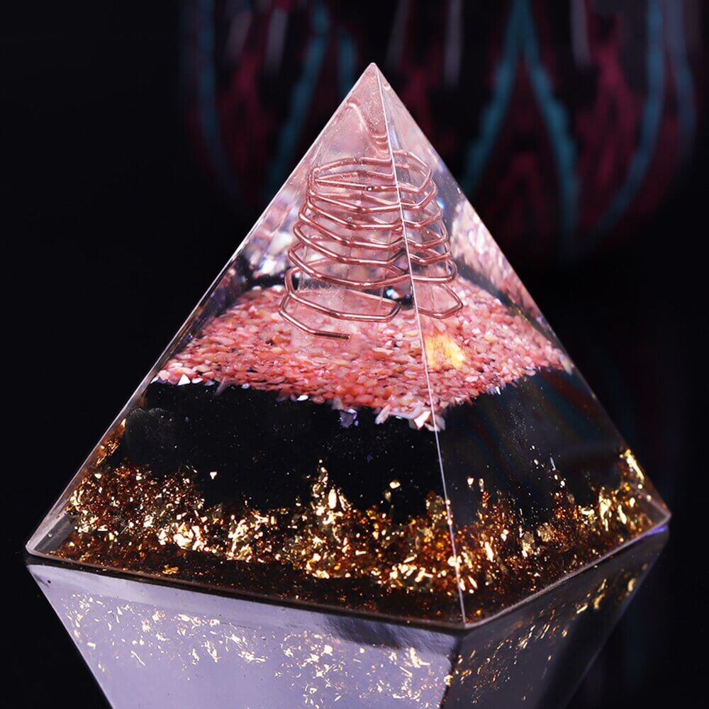 Sri Yantra Obsidian Crystal Pyramid