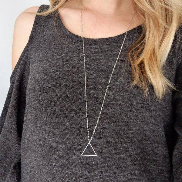 Triangle Pendant Long Necklace