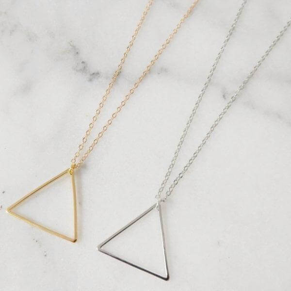 Triangle Pendant Long Necklace