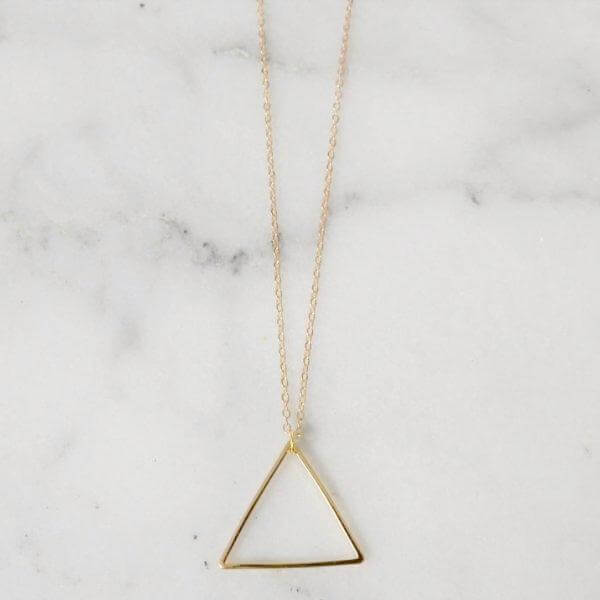 Triangle Pendant Long Necklace