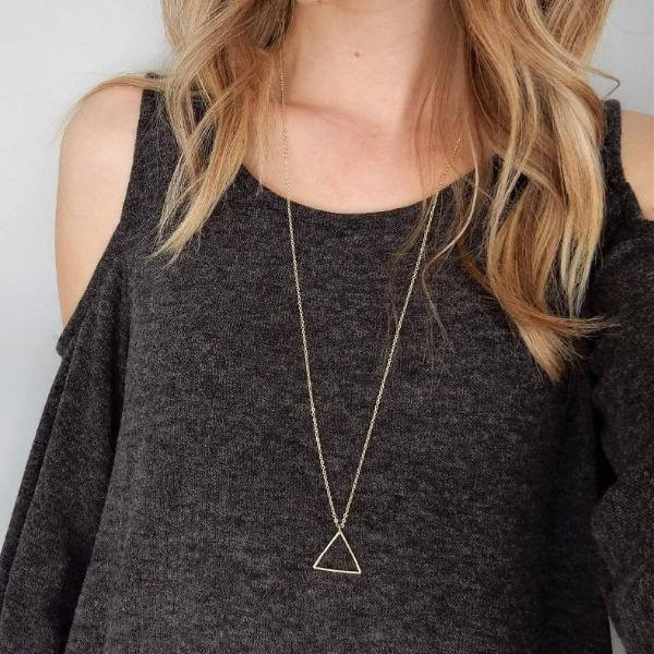 Triangle Pendant Long Necklace