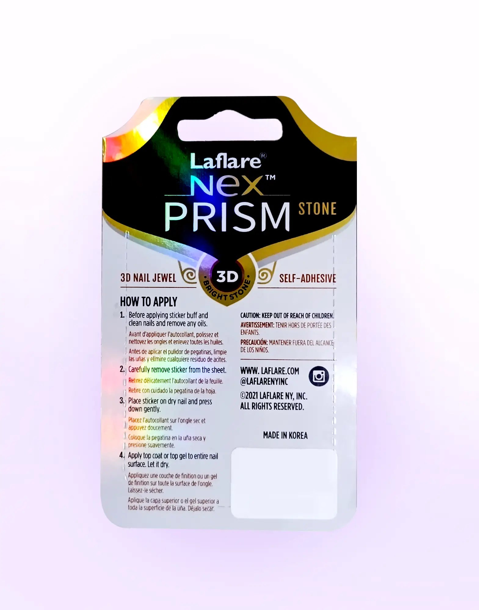 Laflare NEX Prism Stone 107 Nail Stickers