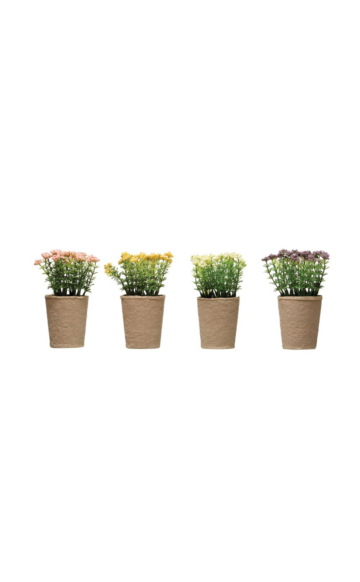 Faux Blooming Plant In Paper Pot