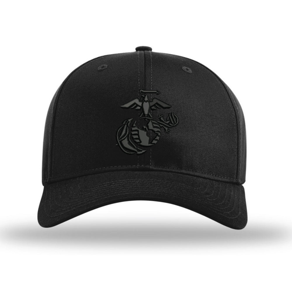  Blackout Eagle Globe & Anchor Structured USMC Hat 