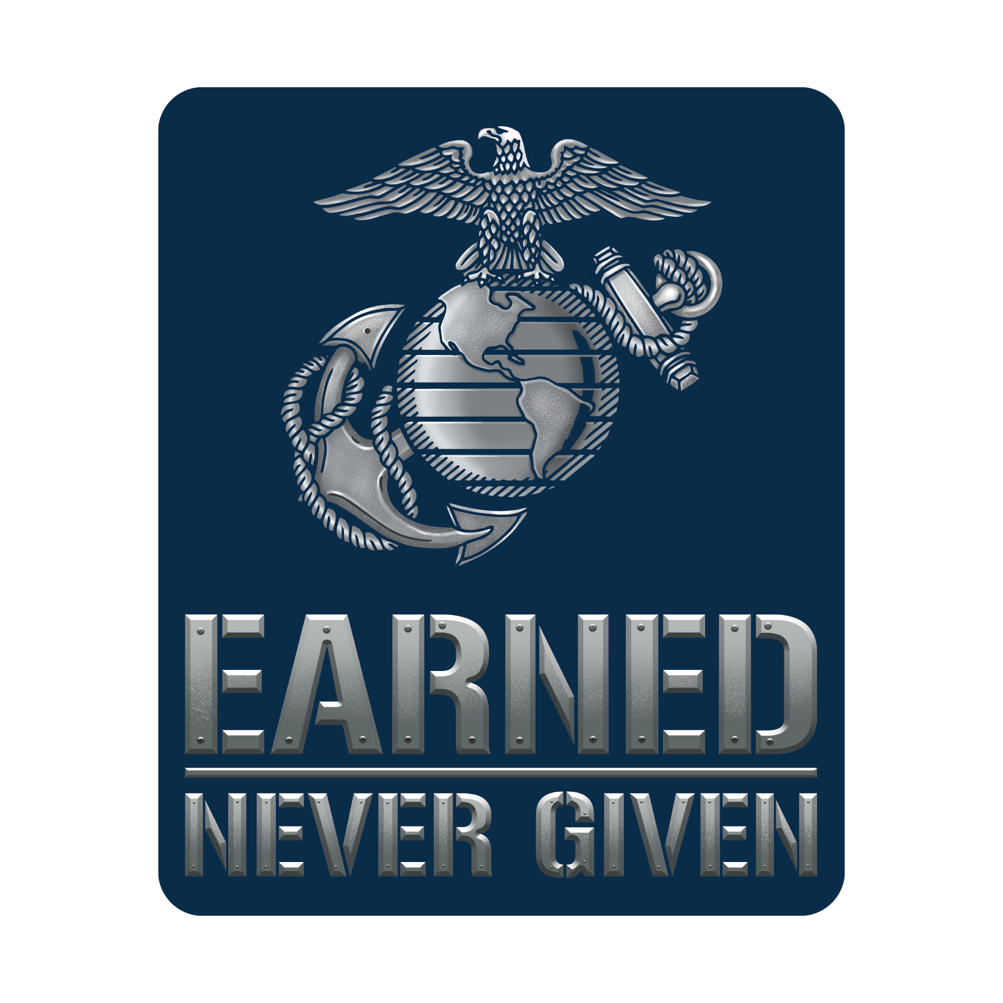  Earned Never Given Blue Steel Decal 