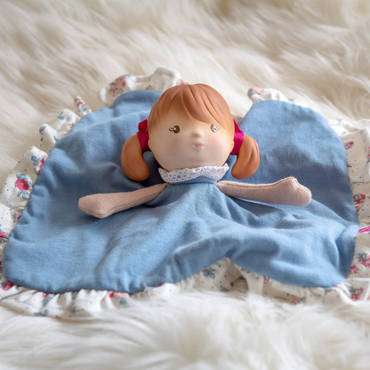 Teeny Doll Organic Comforter with Natural Rubber Head Teether