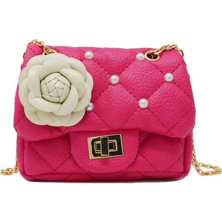Quilted Flower Bag - Hot Pink