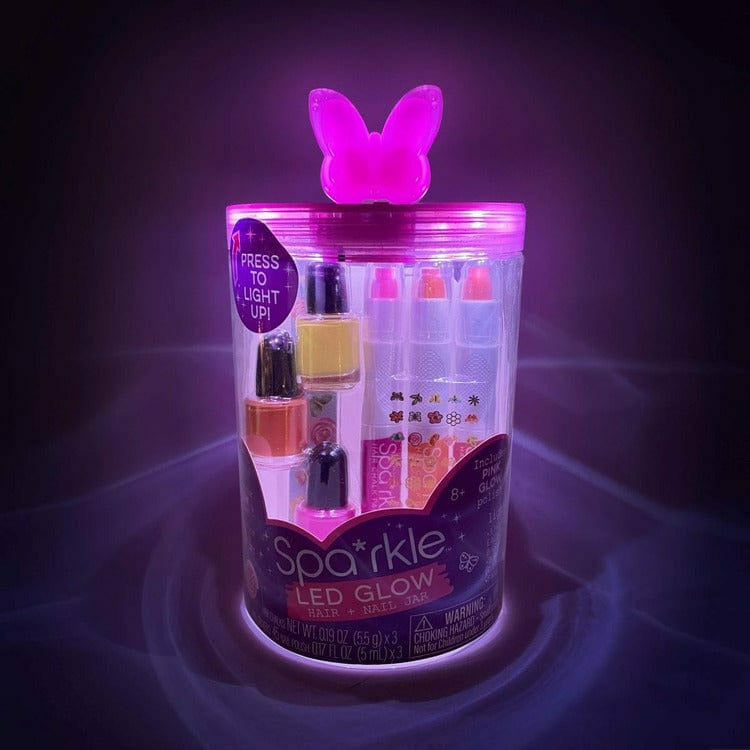 LED Glow Spa Jar - Pink Butterfly