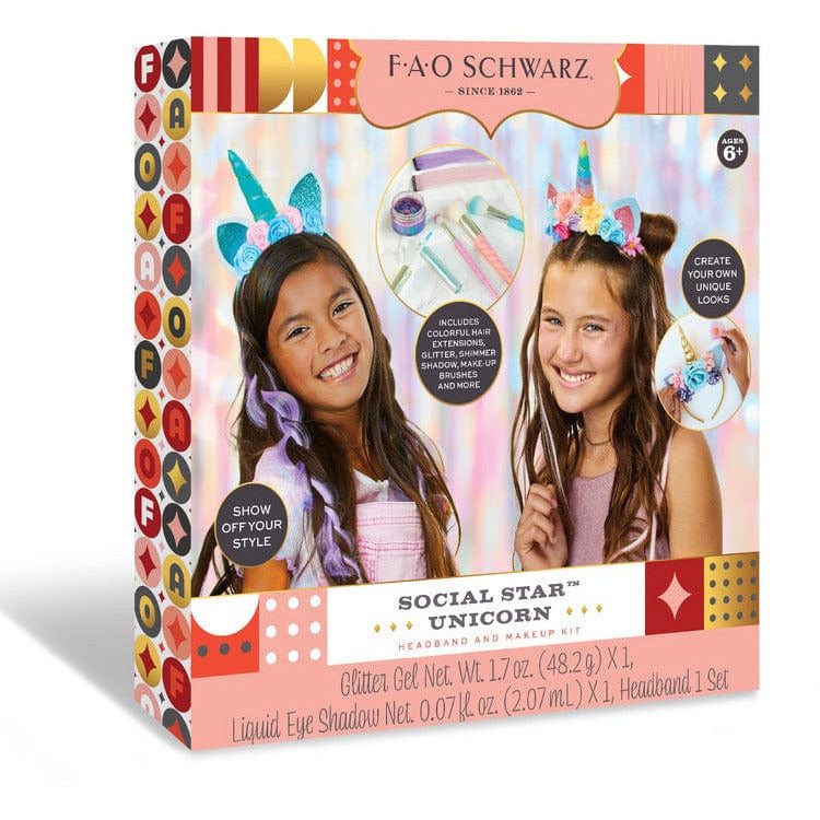 Social Star Unicorn Headband and Makeup Kit