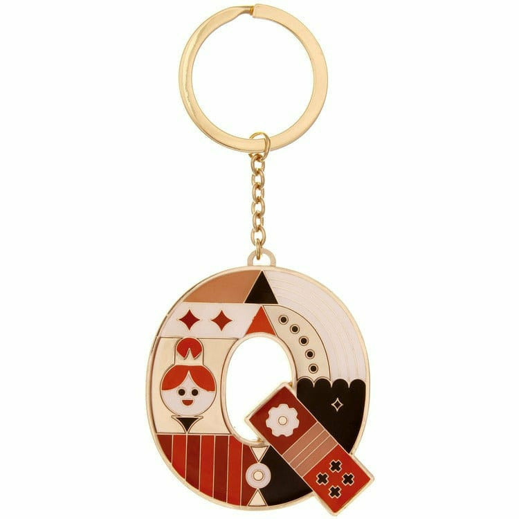 Enamel Monogram Key Chain- Q