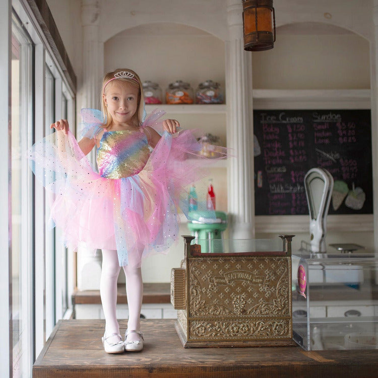 Rainbow Fairy Dress & Wings - Size 3-4