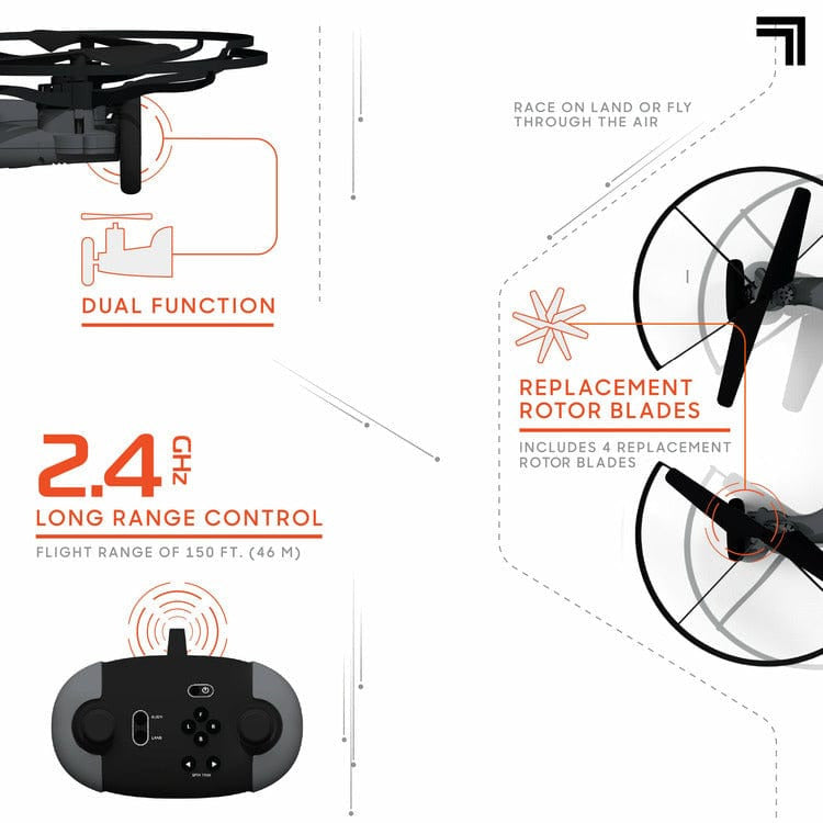 Fly+Drive Dual-Function Vehicle Drone